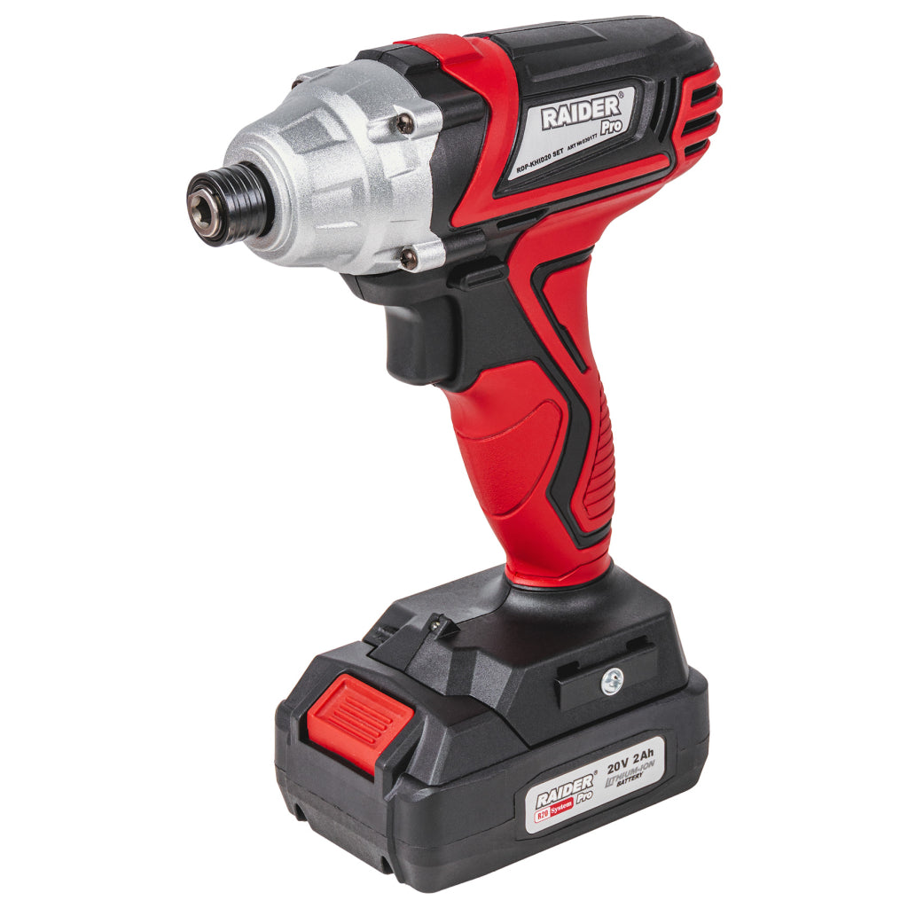 Raider R20 Masina insurubat cu impact 20V HEX1/4" 140Nm 2.0Ah RDP-KHID20 R20 - O baterie, multe posibilitati!