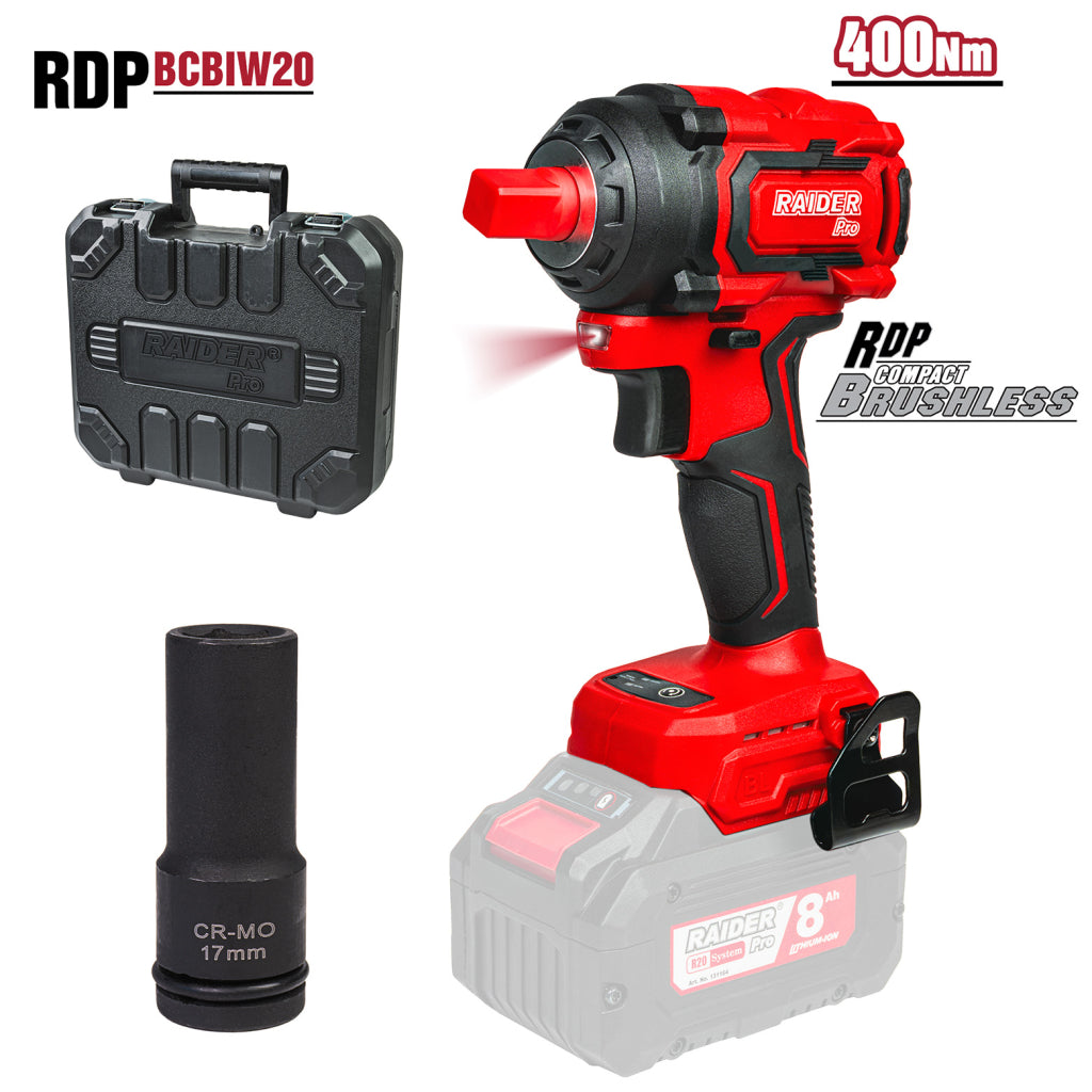 Raider R20 Masina insurubat cu impact 20V 1/2" 550Nm SOLO RDP-55BCBIW20 R20 - O baterie, multe posibilitati!
