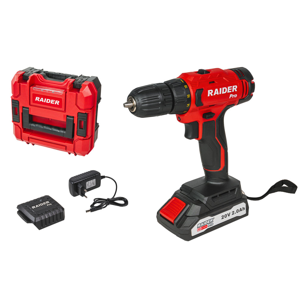 Raider R20 Masina de gaurit si insurubat 20V 2.0Ah 44Nm RDP-SPCD20 R20 - O baterie, multe posibilitati!