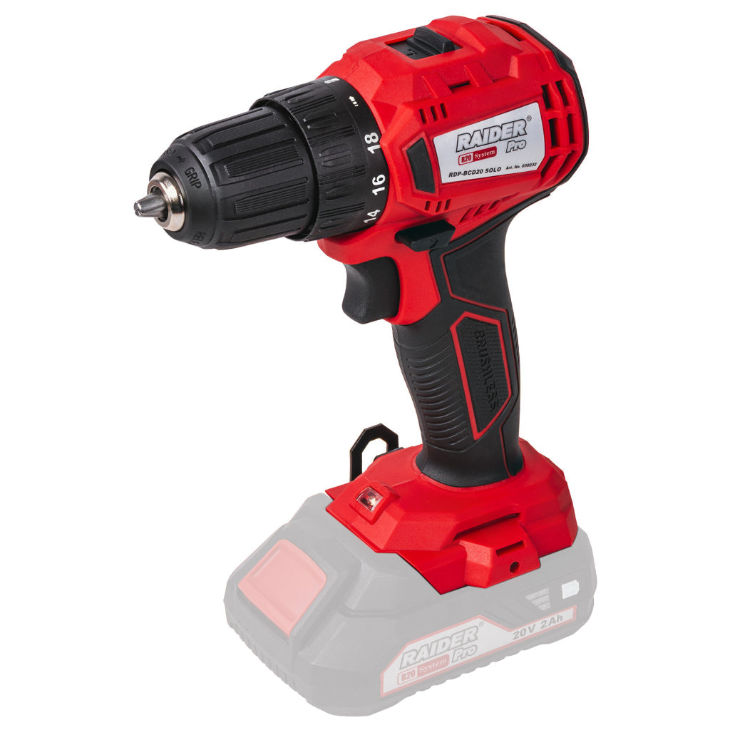 Raider R20 Masina de gaurit si insurubat 20V, SOLO, 35Nm, 10mm, RDP-BCD20 R20 - O baterie, multe posibilitati!