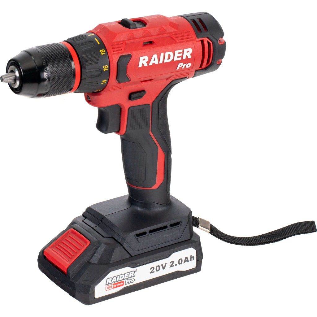 Raider R20 Masina de gaurit si insurubat cu percutie 20V 2.0Ah 50Nm RDP-PCDI20 R20 - O baterie, multe posibilitati!