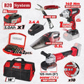 Raider R20 set cheie cu impact, flex si aspirator 5.0Ah + Accesorii RDP-BXS3 R20 - O baterie, multe posibilitati!