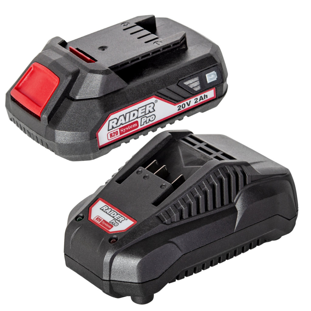 R20 Set incarcator cu baza si acumulator 20V 2.0Ah X1 Raider R20 - O baterie, multe posibilitati!