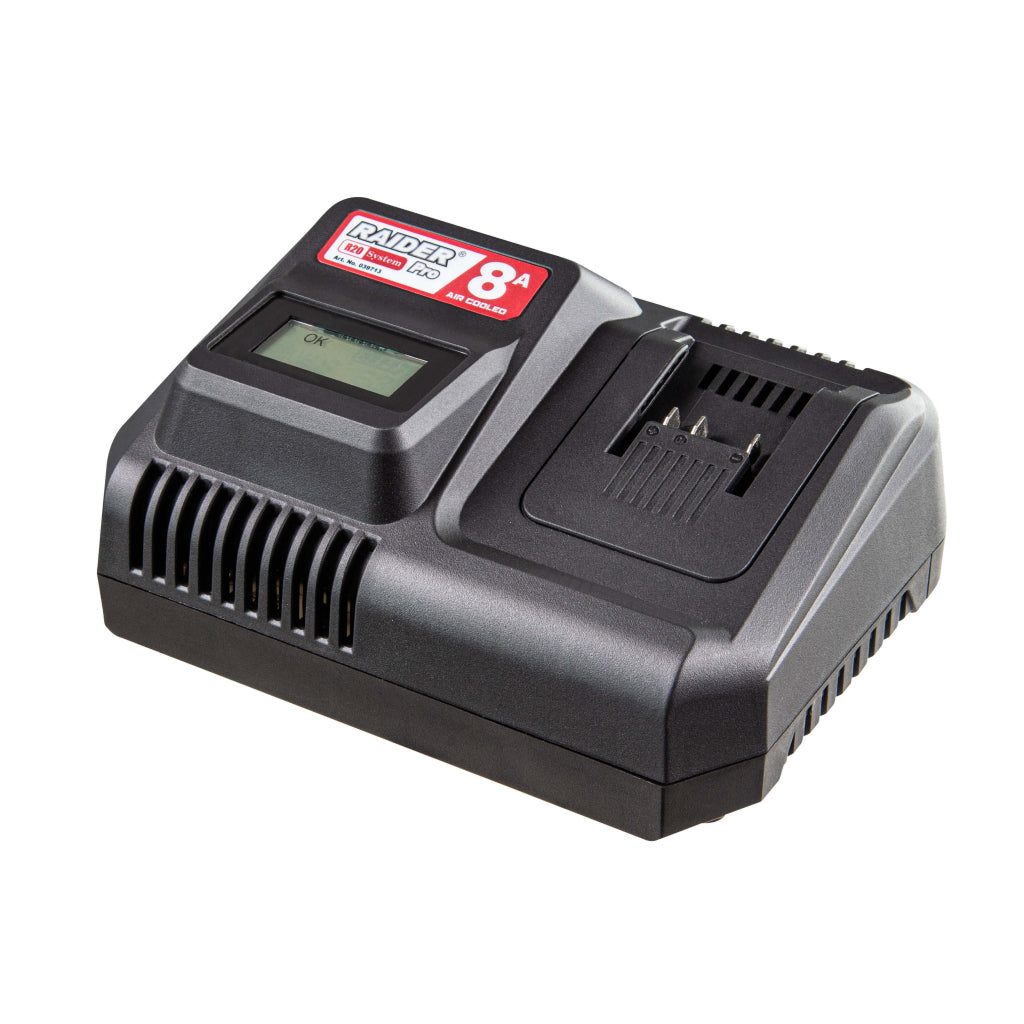 Raider R20 Incarcator rapid 8Ah pentru acumulator 20V R20 - O baterie, multe posibilitati!