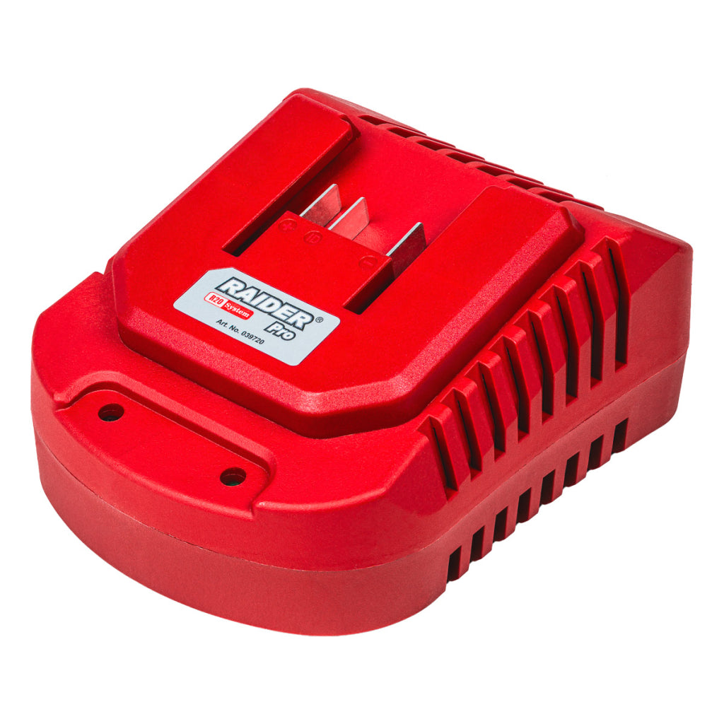 Raider R20 Incarcator rapid 4.0Ah cu baza pentru acumulator 20V R20 - O baterie, multe posibilitati!