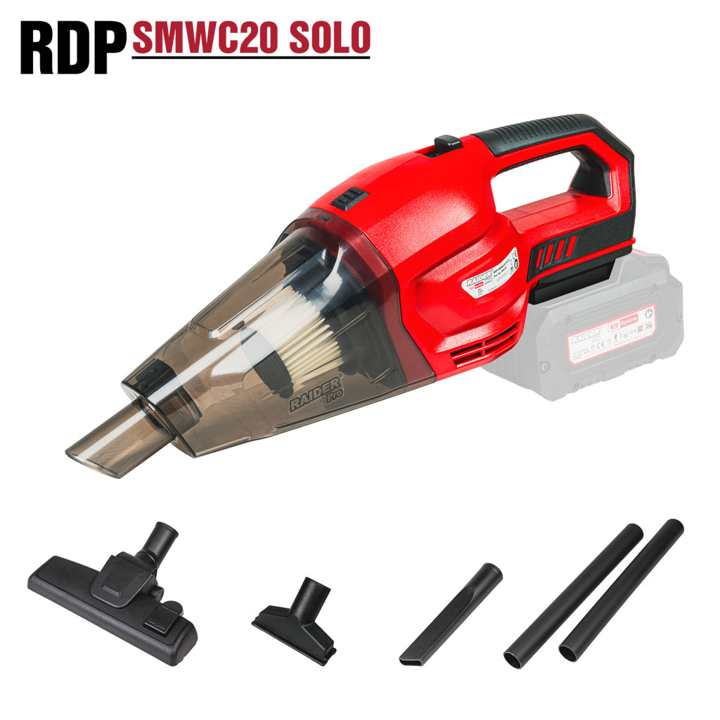 Raider R20 Aspirator praf 20V 3.8 bari 0.5LSOLO RDP-SMWC20 R20 - O baterie, multe posibilitati!