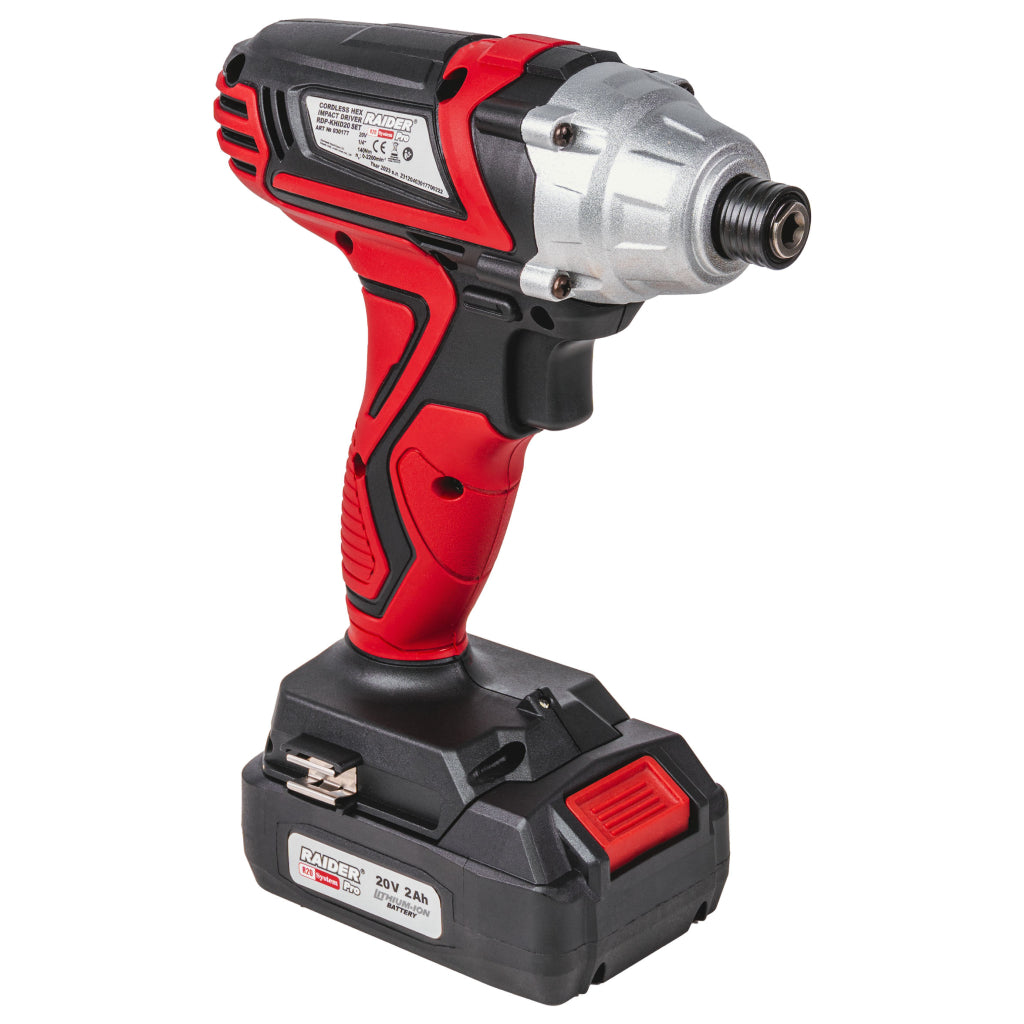 Raider R20 Masina insurubat cu impact 20V HEX1/4" 140Nm 2.0Ah RDP-KHID20 R20 - O baterie, multe posibilitati!