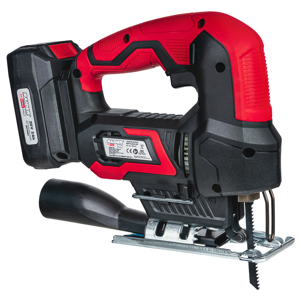 Raider R20 Fierastrau pendular prindere rapida 80mm 2.0Ah RDP-KJS20 R20 - O baterie, multe posibilitati!