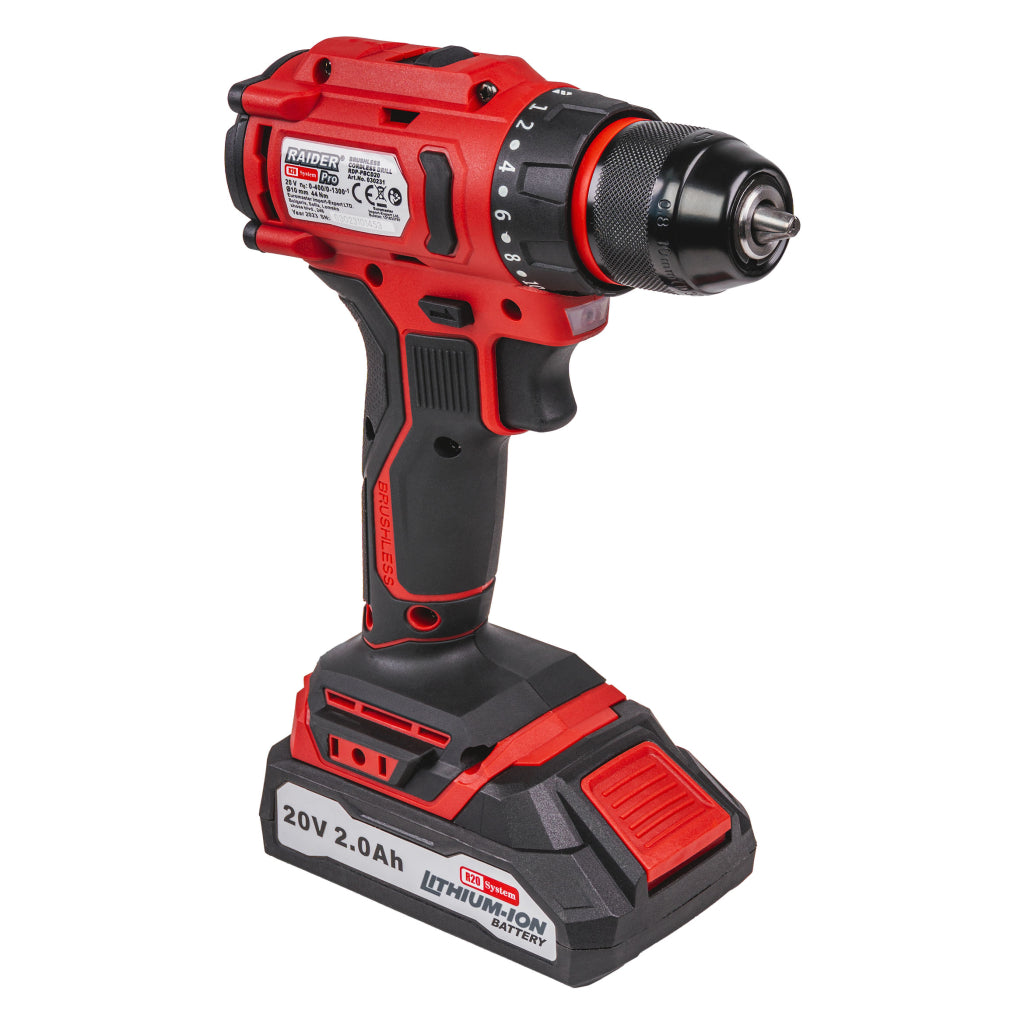Raider R20 Masina de gaurit si insurubat 20V 2.0Ah 44Nm RDP-PBCD20 R20 - O baterie, multe posibilitati!