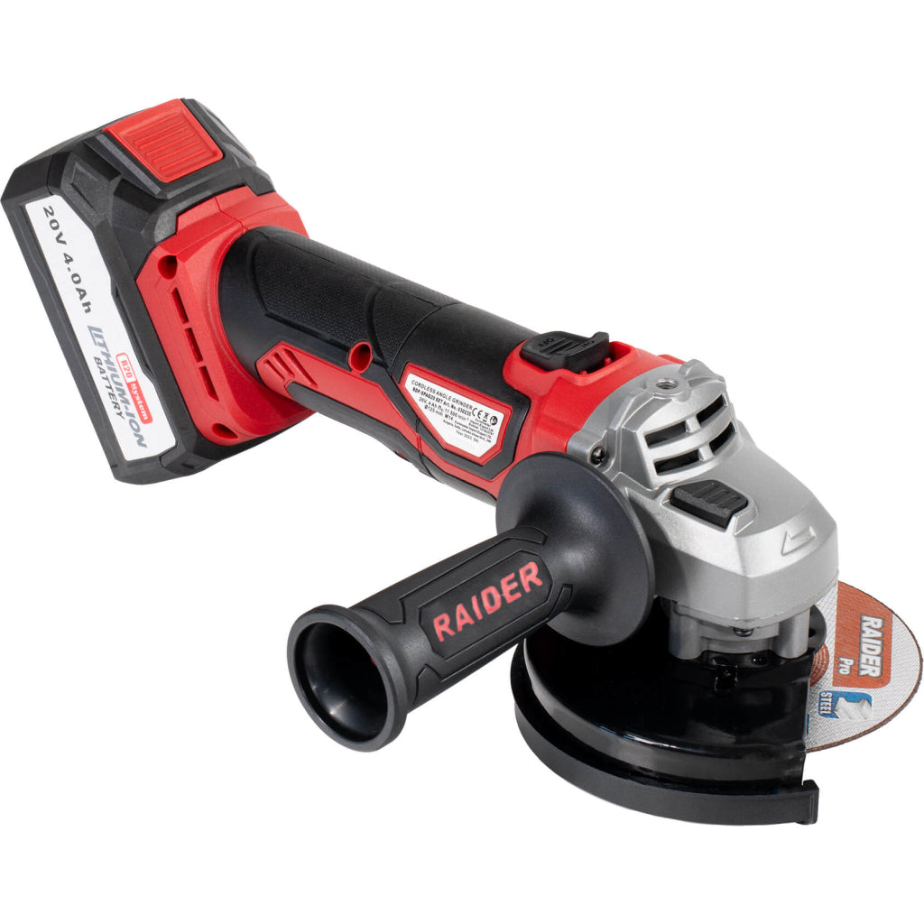 Raider R20 Polizor unghiular Ø125mm 20V 4.0Ah RDP-SPAG20 R20 - O baterie, multe posibilitati!