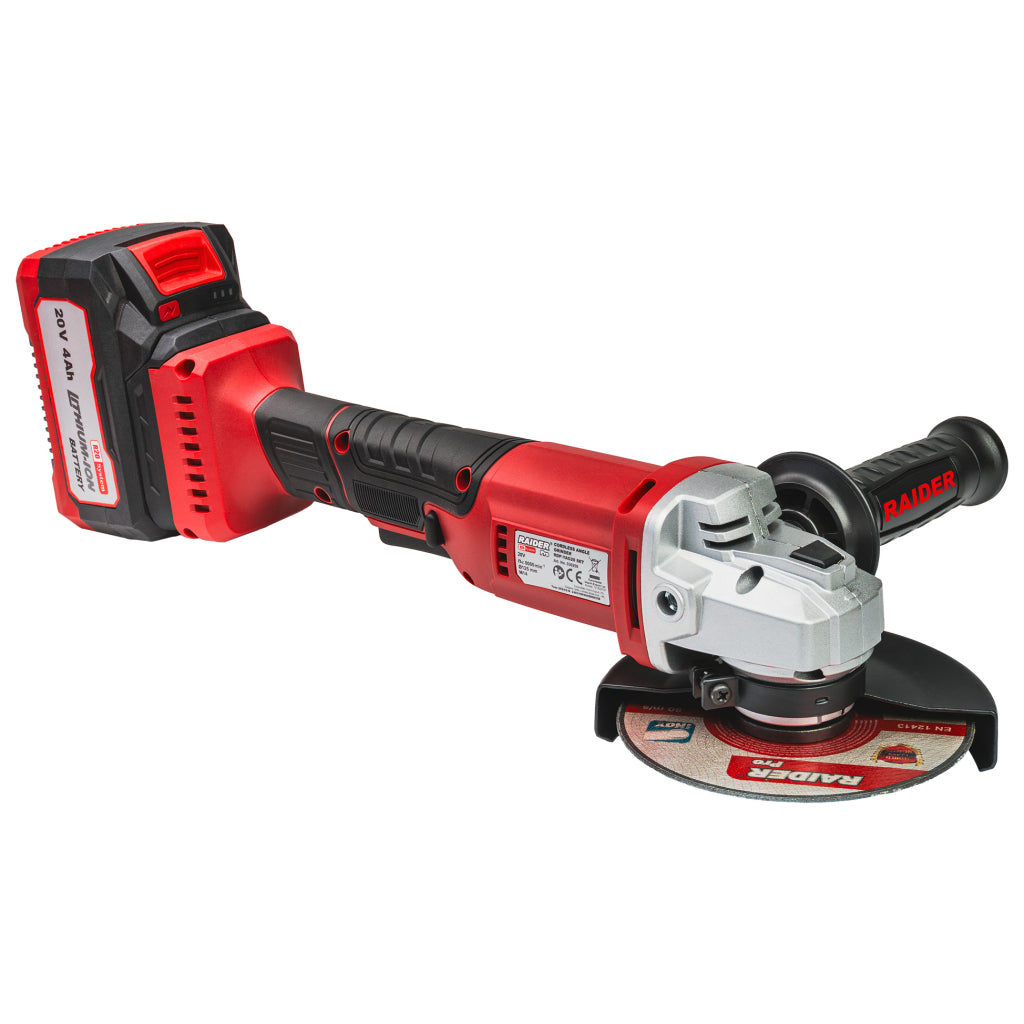 Raider R20 Polizor unghiular Ø125mm 20V 4.0Ah RDP-YAG20 R20 - O baterie, multe posibilitati!