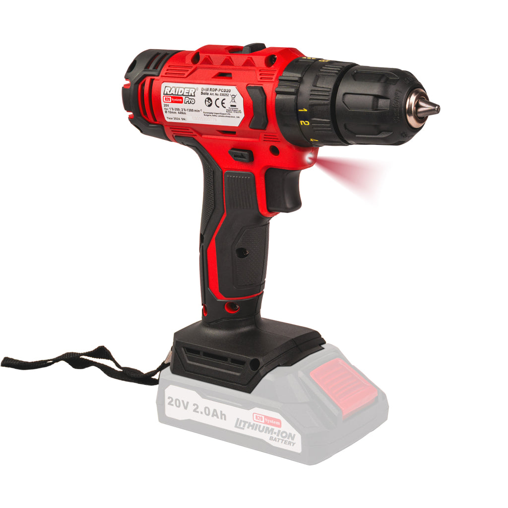 Raider R20 Masina de gaurit cu percutie 20V SOLO 44Nm RDP-PCD20 R20 - O baterie, multe posibilitati!
