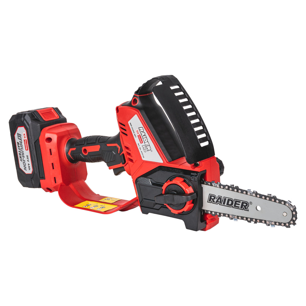 Raider R20 Fierastrau de gradina cu lant si lama 20V 150mm 2.0Ah RDP-CCS20 R20 - O baterie, multe posibilitati!