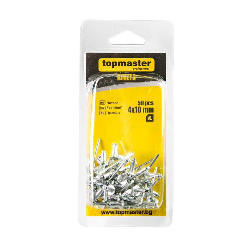 Set 50 pop-nituri din aluminiu Ø4.0 mm Topmaster Professional R20 - O baterie, multe posibilitati!