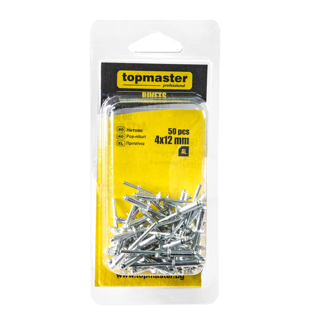 Set 50 pop-nituri din aluminiu Ø4.0 mm Topmaster Professional R20 - O baterie, multe posibilitati!