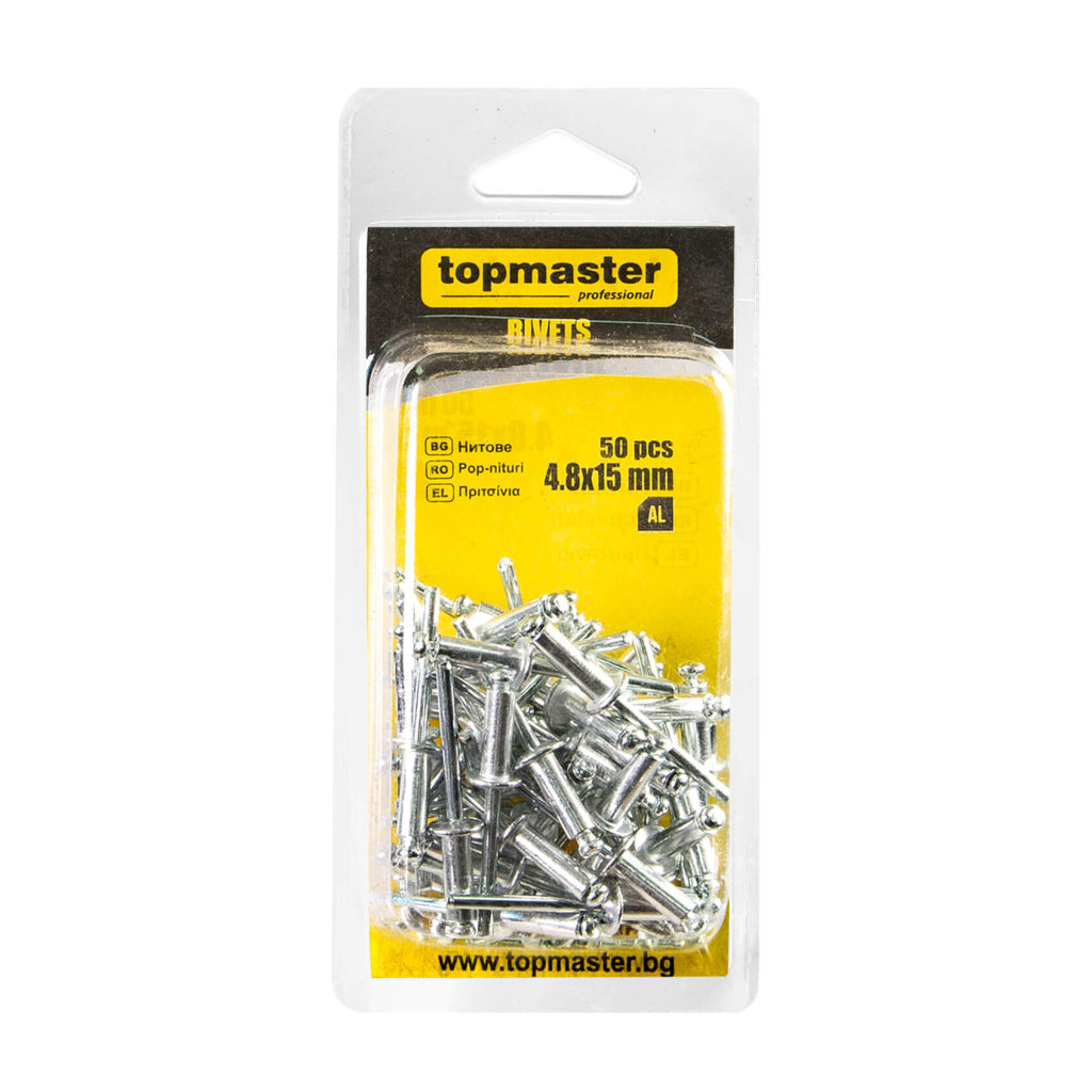 Set 50/40 pop-nituri din aluminiu Ø4.8 mm Topmaster Professional R20 - O baterie, multe posibilitati!