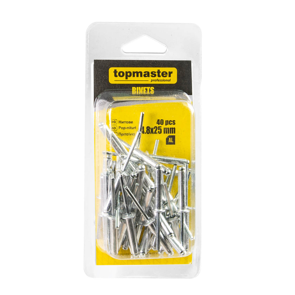 Set 50/40 pop-nituri din aluminiu Ø4.8 mm Topmaster Professional R20 - O baterie, multe posibilitati!