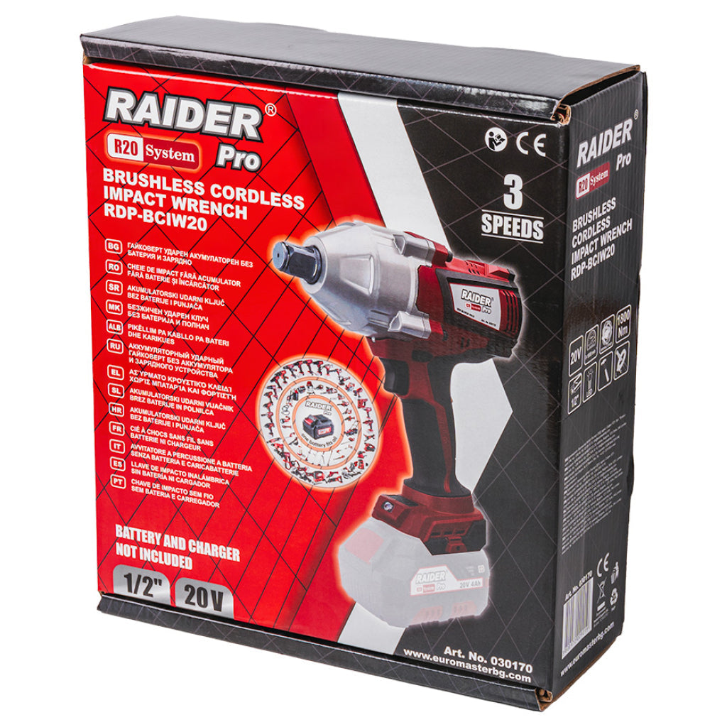 Raider R20 Masina insurubat cu impact 20V 1/2" 1800Nm SOLO RDP-BCIW20 R20 - O baterie, multe posibilitati!