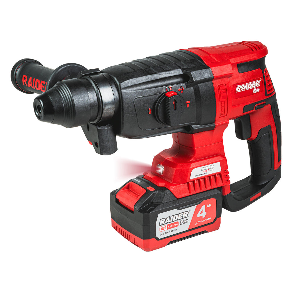 Raider R20 Ciocan rotopercutor SDS 20V 4.0Ah 3J RDP-BRH20 R20 - O baterie, multe posibilitati!