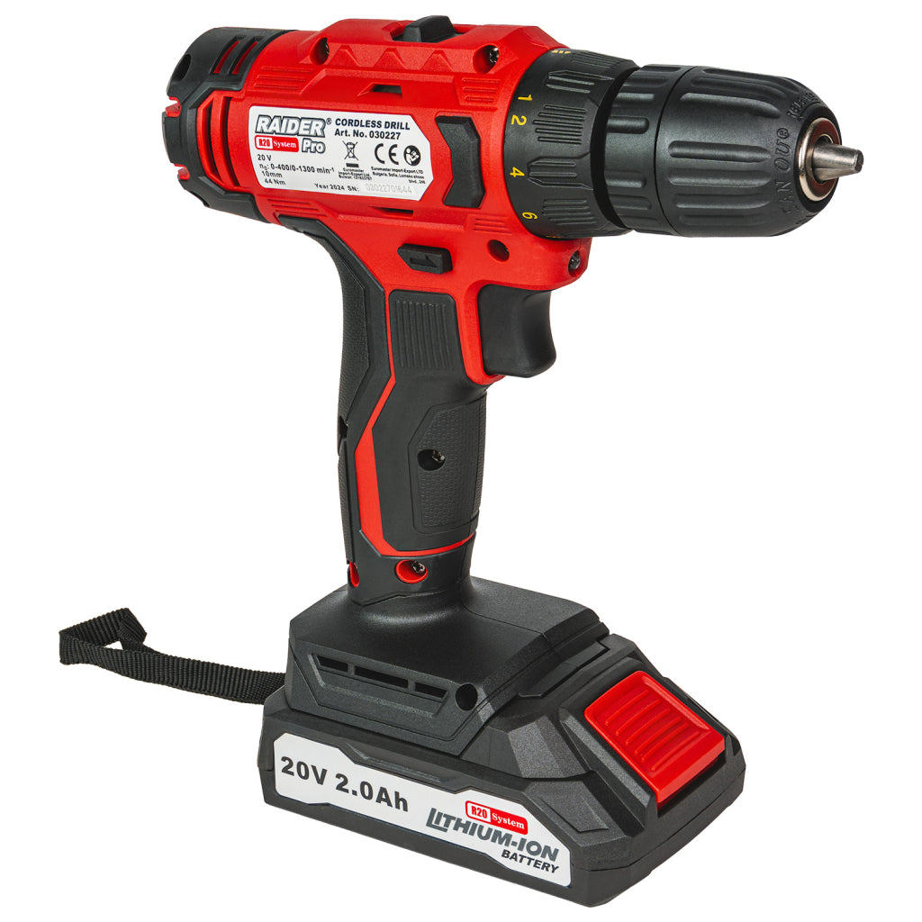 Raider R20 Masina de gaurit si insurubat 20V 2.0Ah 44Nm RDP-SPCD20 R20 - O baterie, multe posibilitati!