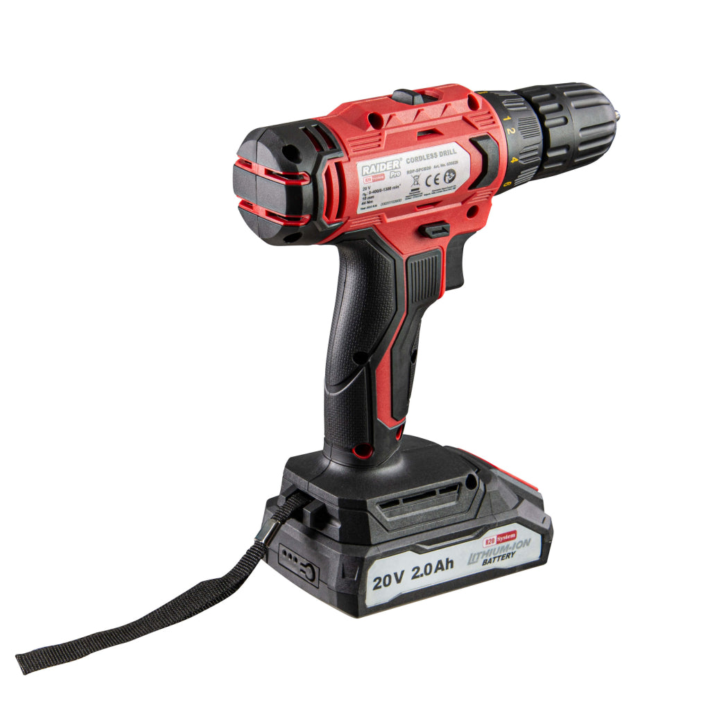 Raider R20 Masina de gaurit si insurubat 20V 2x2.0Ah 44Nm RDP-SPCD20 R20 - O baterie, multe posibilitati!