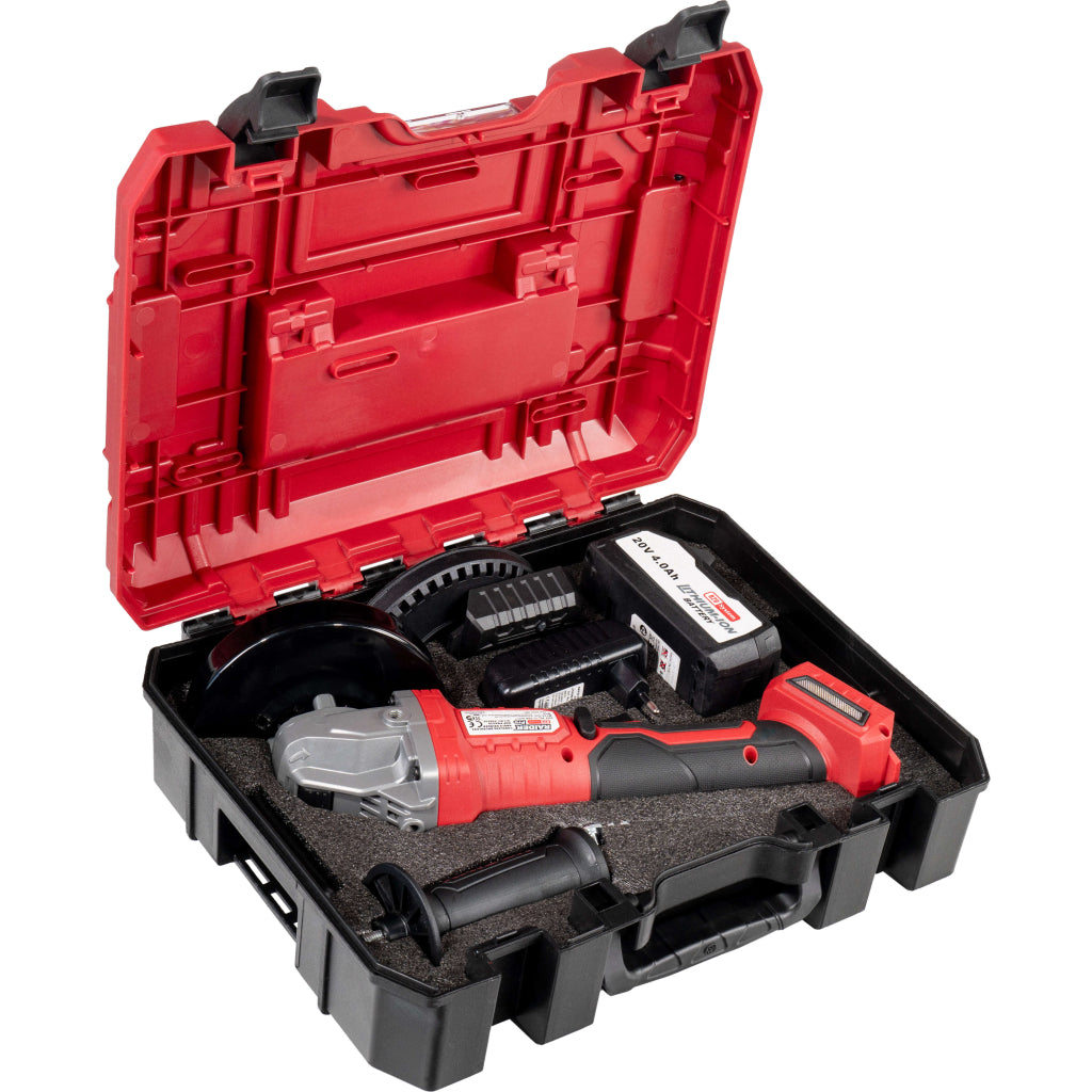 Raider R20 Polizor unghiular cu motor fara perii  Ø125mm 20V 4.0Ah RDP-PBAG20 R20 - O baterie, multe posibilitati!