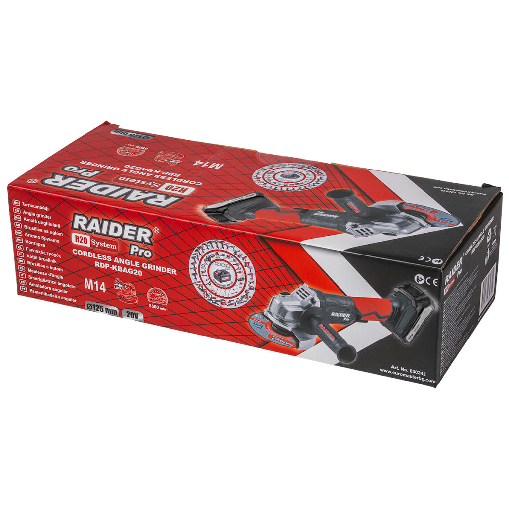 Raider R20 Polizor unghiular Ø125mm 20V 4.0Ah RDP-KBAG20 R20 - O baterie, multe posibilitati!