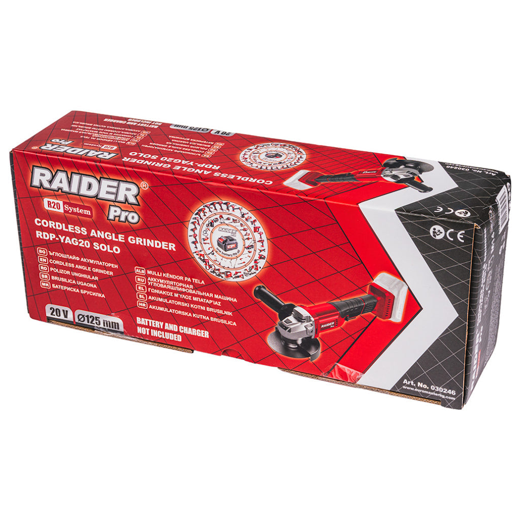 Raider R20 Polizor unghiular Ø125mm 20V SOLO RDP-YAG20 R20 - O baterie, multe posibilitati!