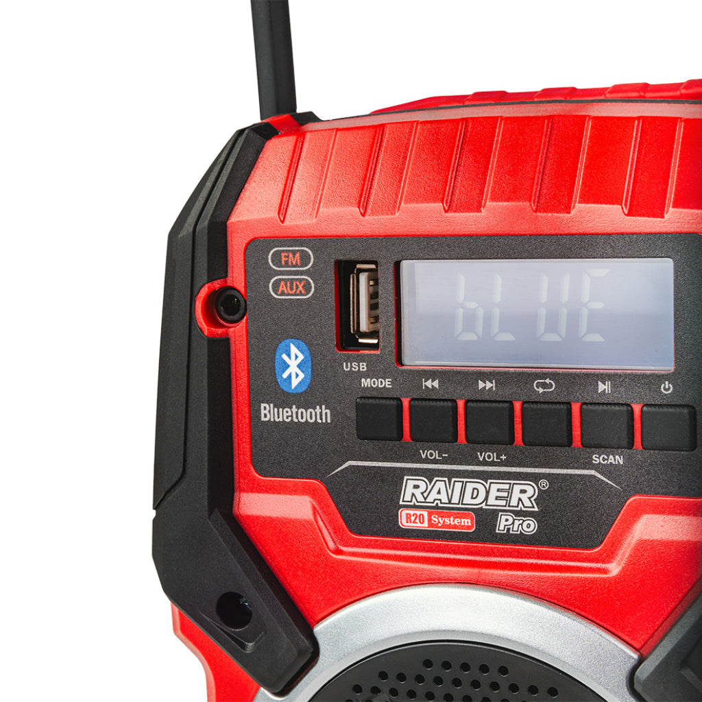 Raider R20 Radio cu Bluetooth si USB 20V 20W SOLO RDP-PRS20 R20 - O baterie, multe posibilitati!