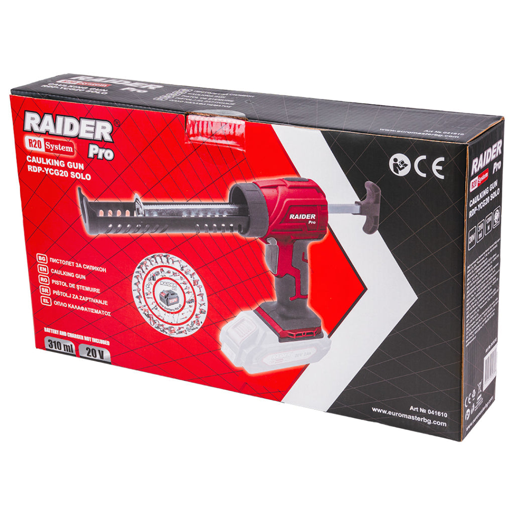 R20 Pistol silicon 20V 310ml 1200N viteza variabila SOLO RDP-YCG20Raider R20 - O baterie, multe posibilitati!