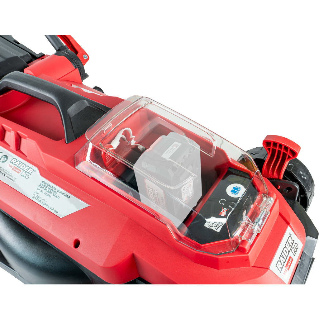 Raider R20 Masina tuns iarba brushless 20V 33cm 35L SOLO RDP-BLM20 R20 - O baterie, multe posibilitati!