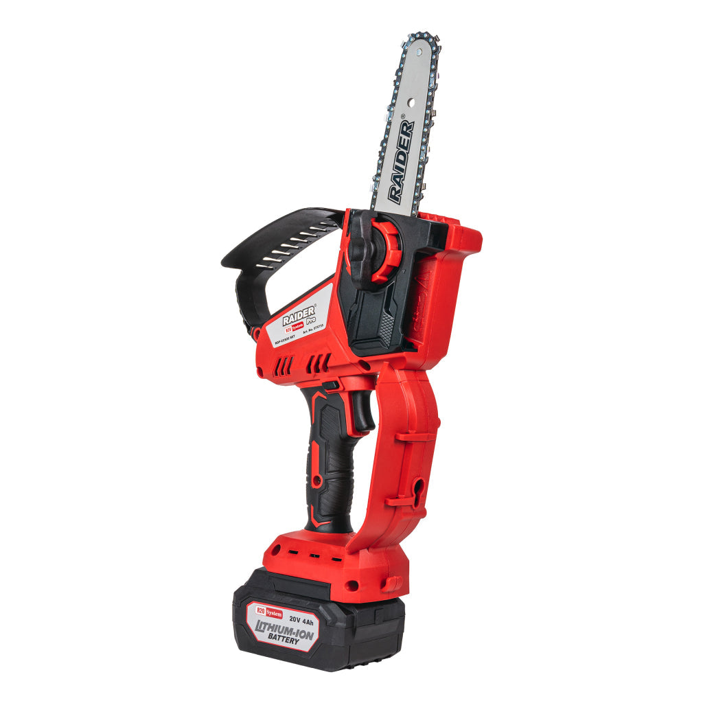 Raider R20 Fierastrau de gradina cu lant si lama 20V 150mm 2.0Ah RDP-CCS20 R20 - O baterie, multe posibilitati!