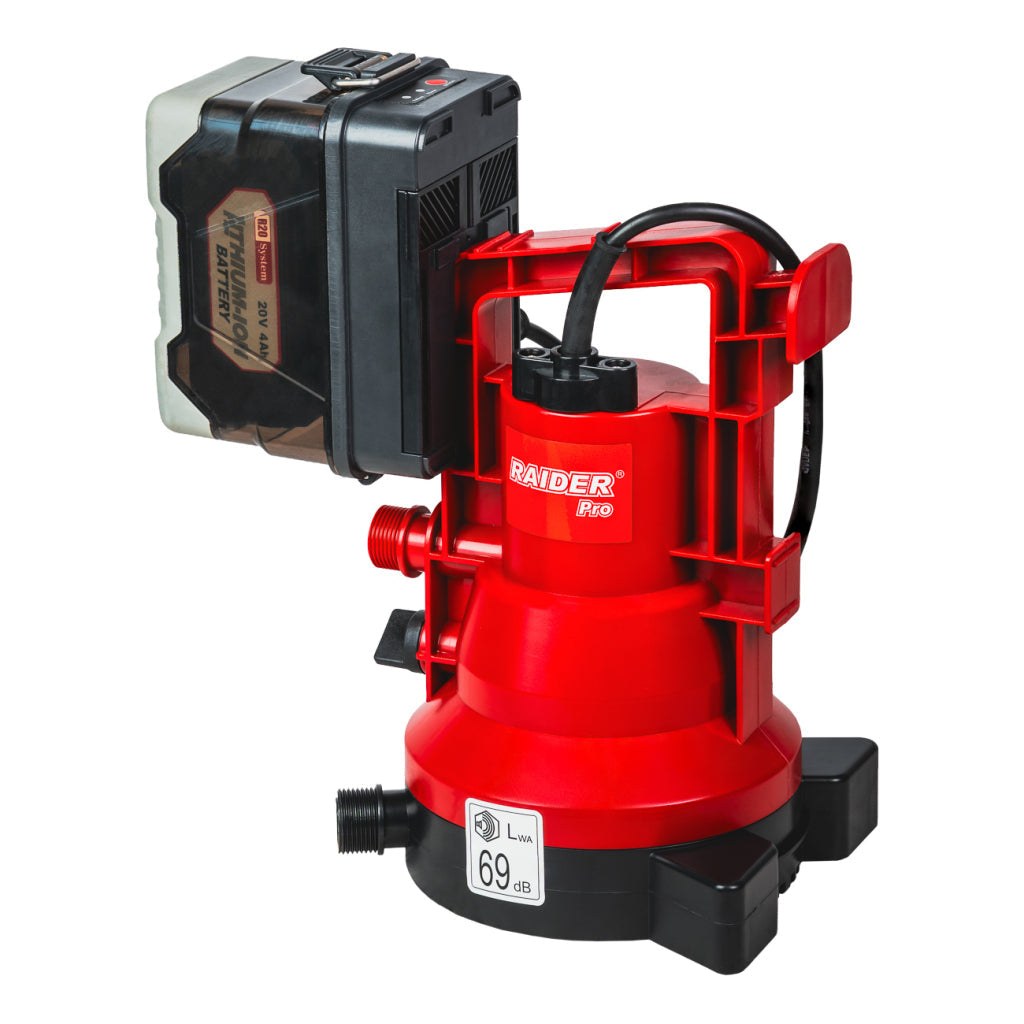 Raider R20 Pompa submersibila cu plutitor  20V 53L/min 10m 3/4" SOLO RDP-CWP20 R20 - O baterie, multe posibilitati!