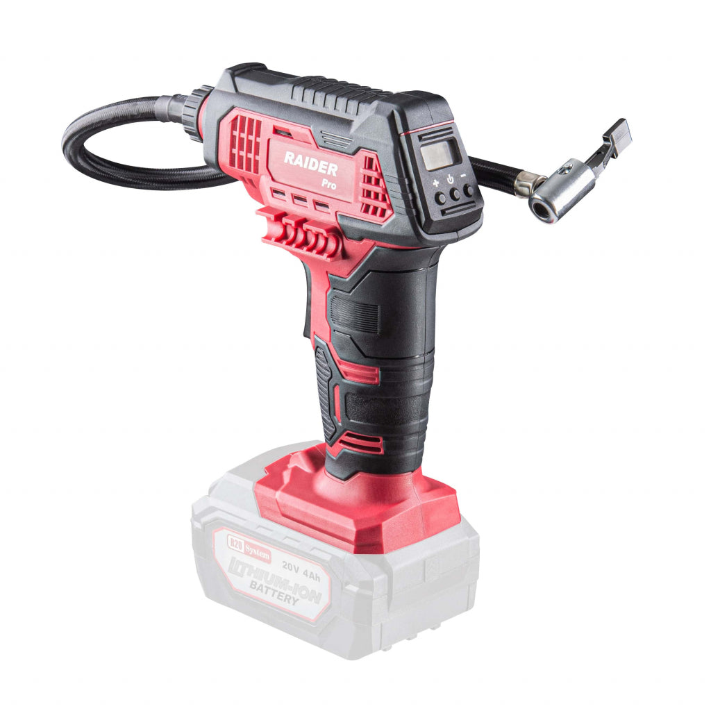 Raider R20 Mini compresor 20V 7 bari LED Display accesorii SOLO RDP-SAC20 R20 - O baterie, multe posibilitati!