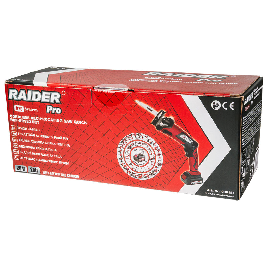 Raider R20 Fierastrau sabie prindere rapida 20V 2.0Ah RDP-KRS20 R20 - O baterie, multe posibilitati!