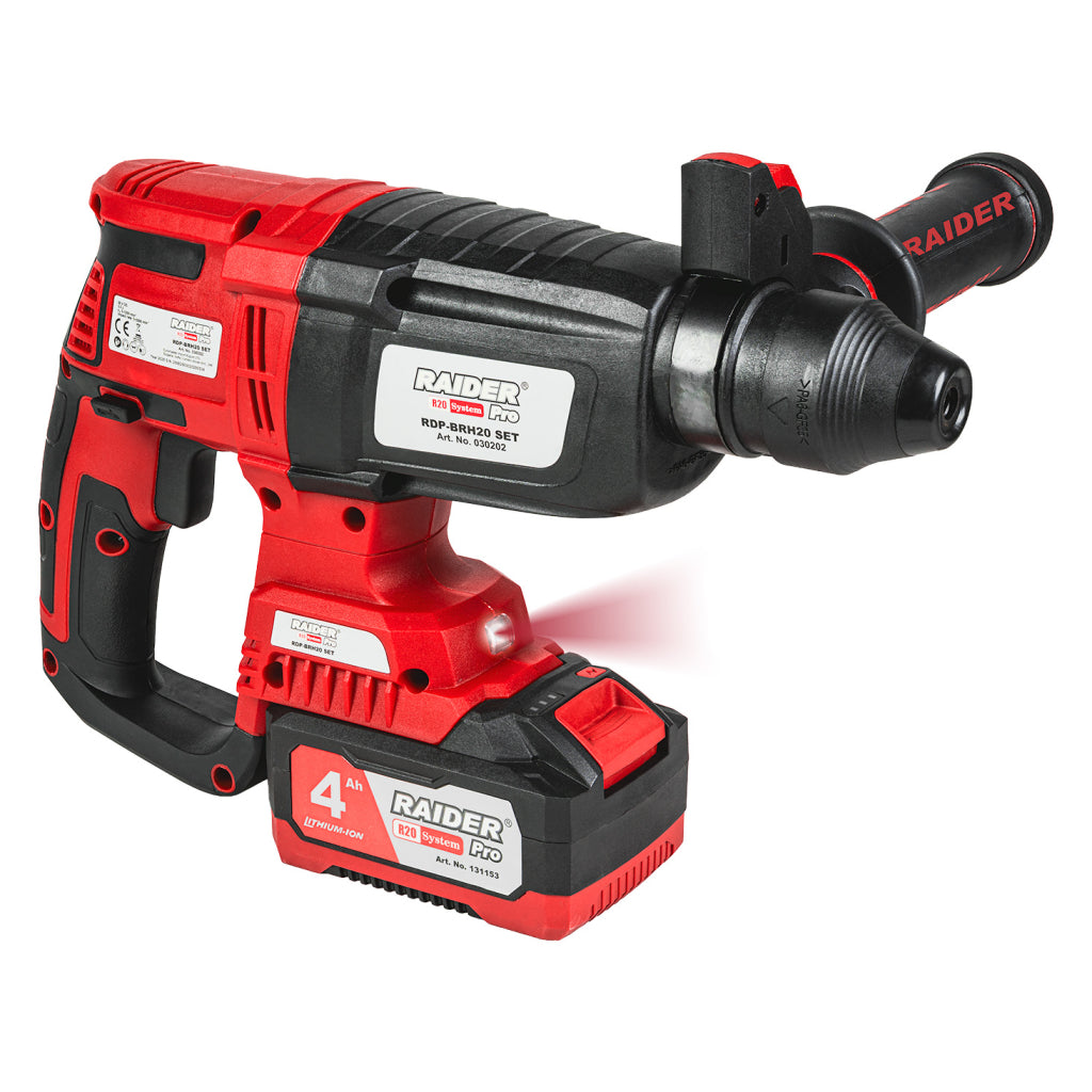 Raider R20 Ciocan rotopercutor SDS 20V 4.0Ah 3J RDP-BRH20 R20 - O baterie, multe posibilitati!