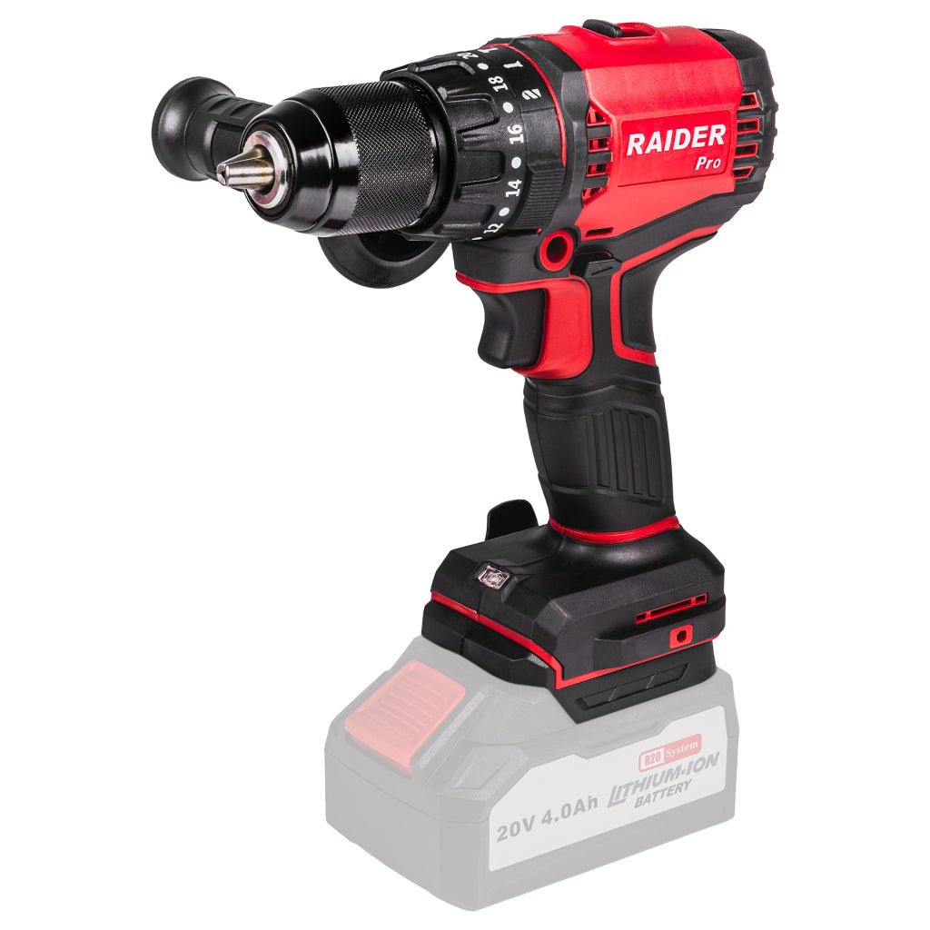 Raider R20 set masina de gaurit, rotopercutor si flex + 2x5.0Ah + Accesorii RDP-BXS1 R20 - O baterie, multe posibilitati!