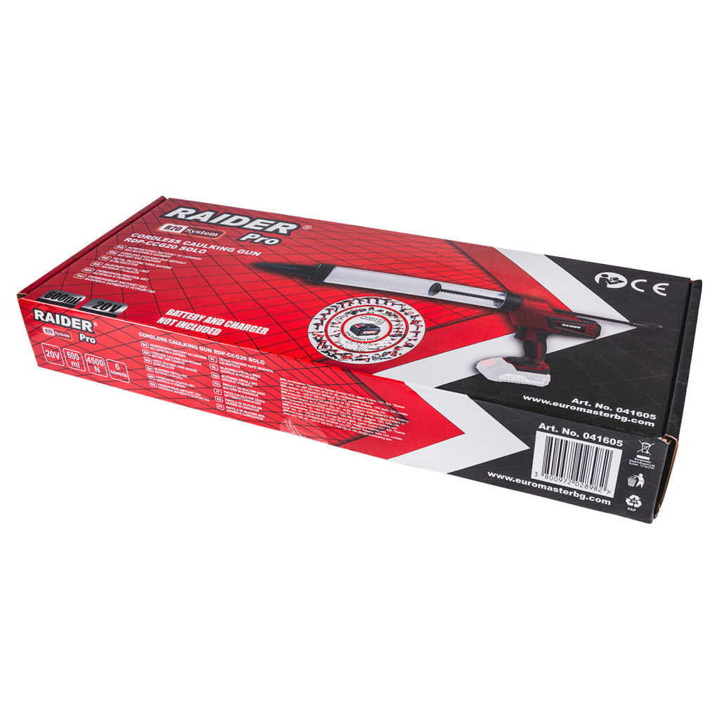 Raider R20 Pistol silicon pentru cartus 20V 600ml 4500N viteza variabila SOLO RDP-CCG20 R20 - O baterie, multe posibilitati!