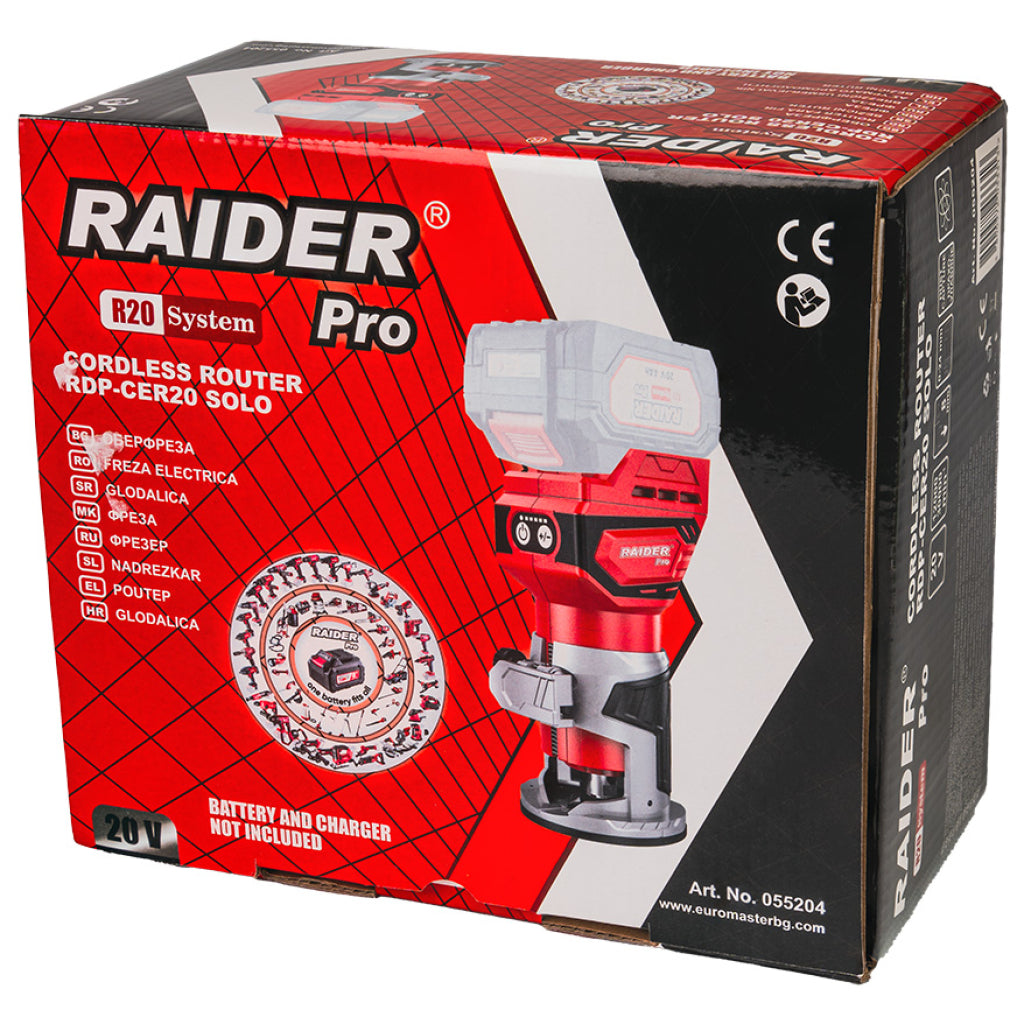 Raider R20 Freza electrica 20V 8mm cu viteza reglabila RDP-CER20 R20 - O baterie, multe posibilitati!