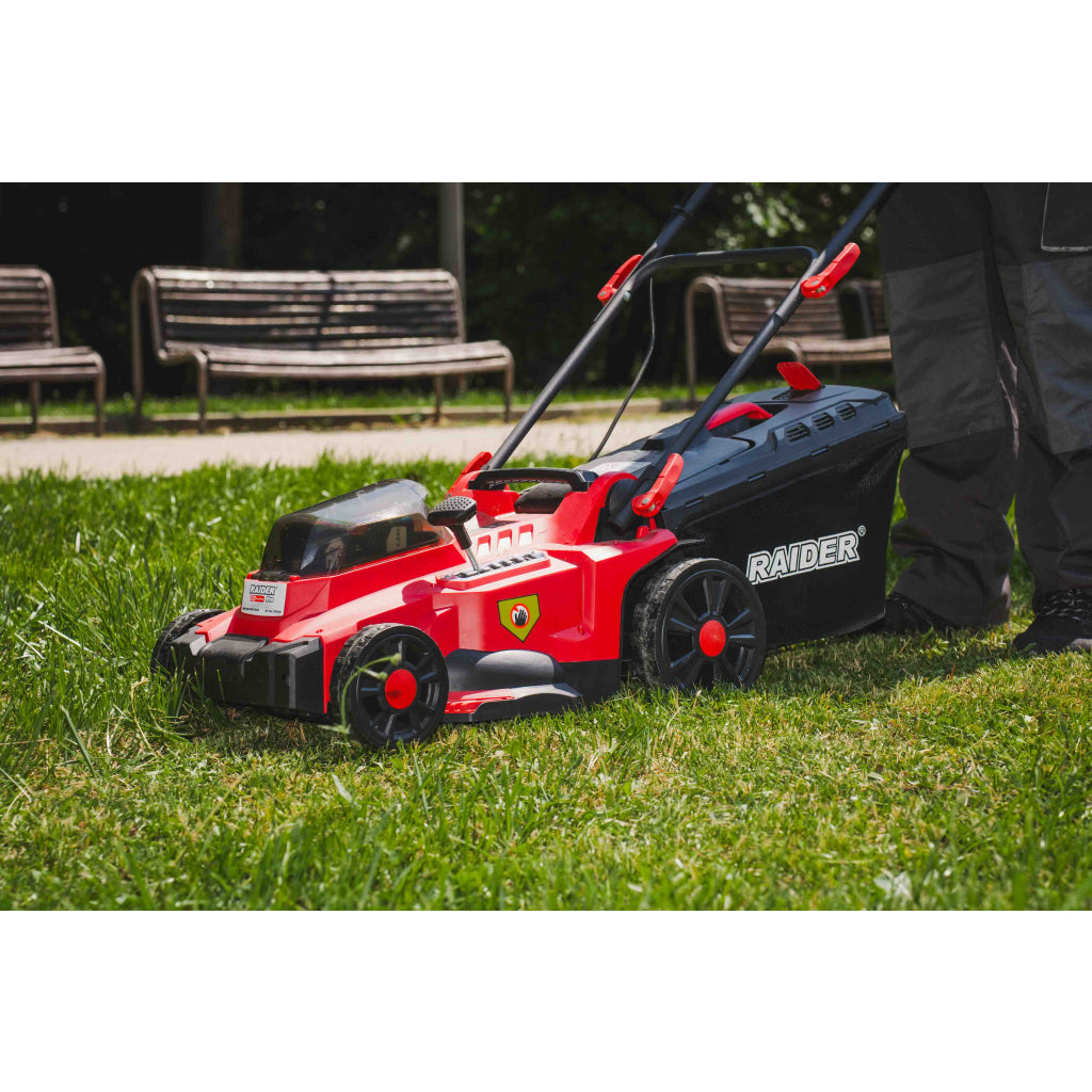 Raider R20 Masina tuns iarba brushless 40V 37cm 35L SOLO RDP-BCLM20 R20 - O baterie, multe posibilitati!
