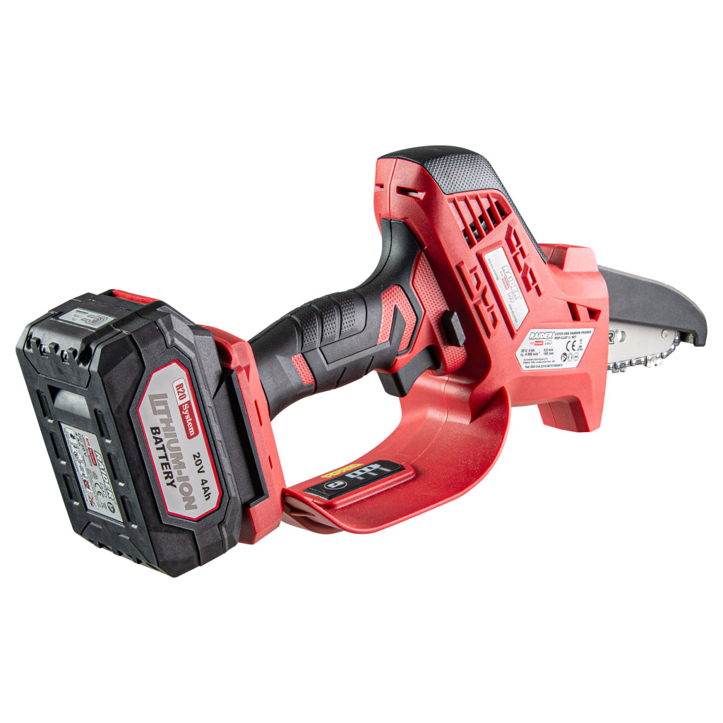 Raider R20 Fierastrau de gradina cu lant si lama 20V 100mm 4.0Ah RDP-GLGP20 R20 - O baterie, multe posibilitati!