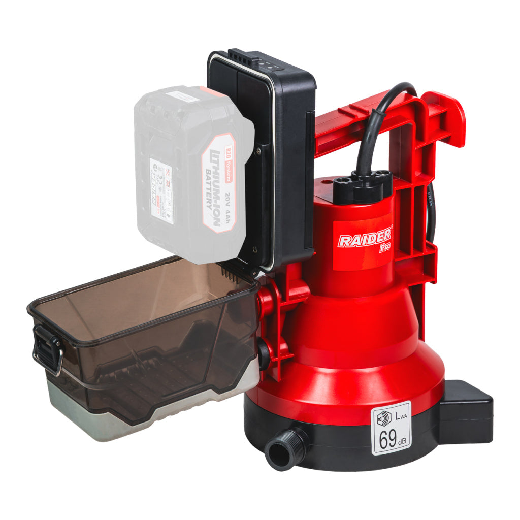 Raider R20 Pompa submersibila cu plutitor  20V 53L/min 10m 3/4" SOLO RDP-CWP20 R20 - O baterie, multe posibilitati!