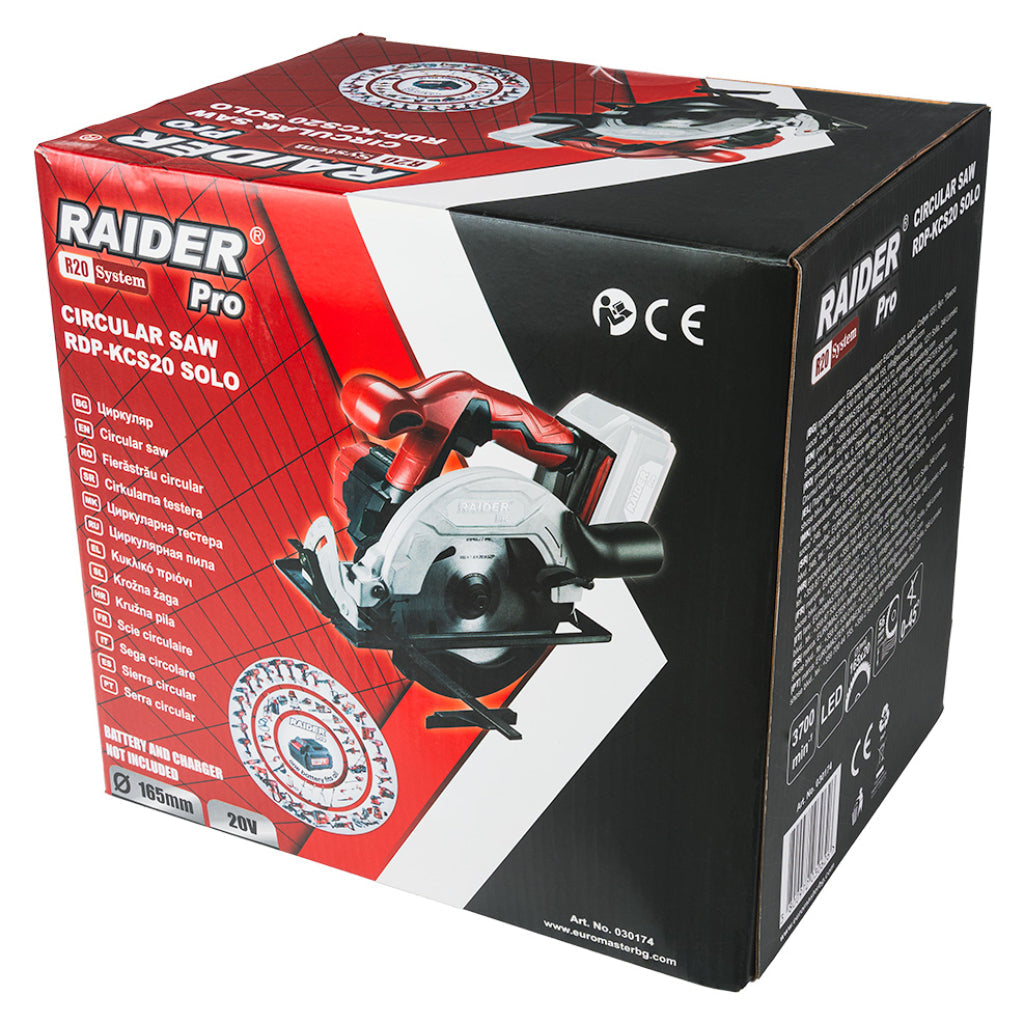 Raider R20 Fierastrau circular de mana 20V Ø165x20mm SOLO RDP-KCS20 R20 - O baterie, multe posibilitati!
