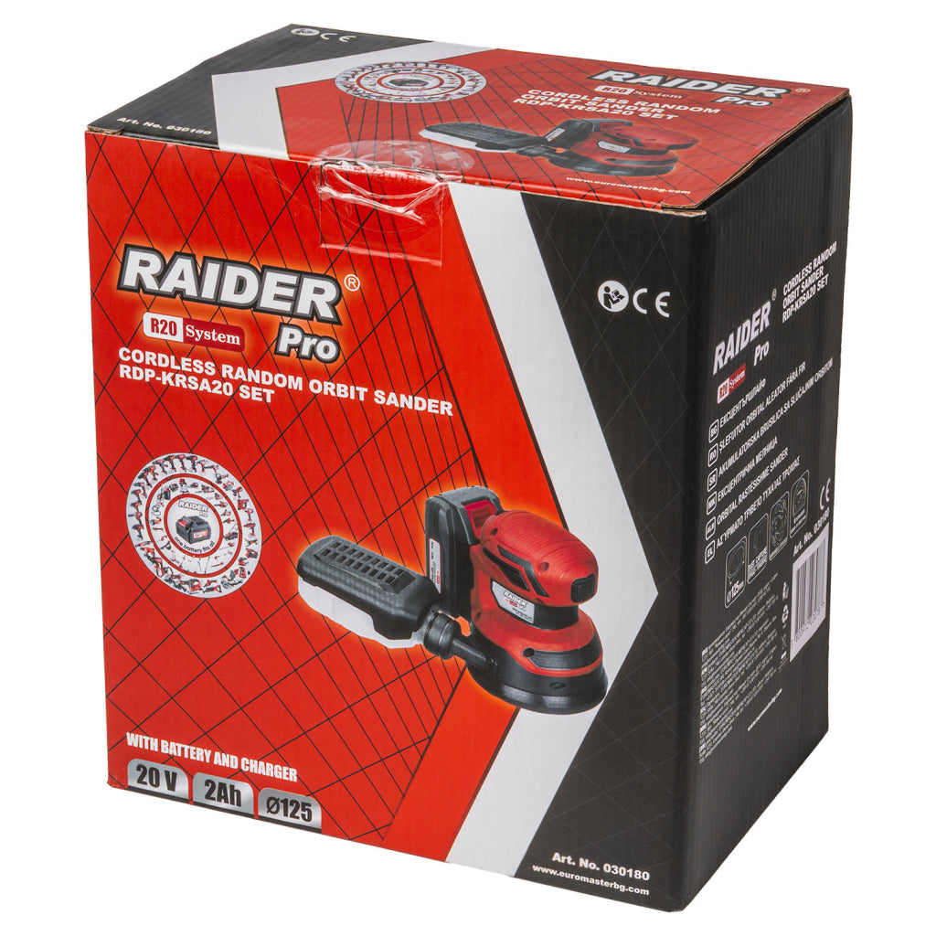 Raider R20 Slefuitor orbital 20V Ø125mm viteza variabila 2.0Ah RDP-KRSA20 R20 - O baterie, multe posibilitati!
