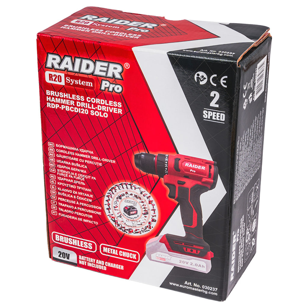 Raider R20 Masina de gaurit si insurubat 20V SOLO 50Nm RDP-PBCDI20 R20 - O baterie, multe posibilitati!