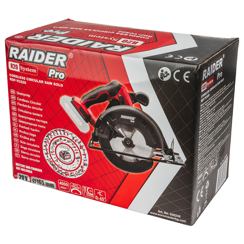 Raider R20 Fierastrau circular de mana Ø165x20mm SOLO RDP-YCS20 R20 - O baterie, multe posibilitati!