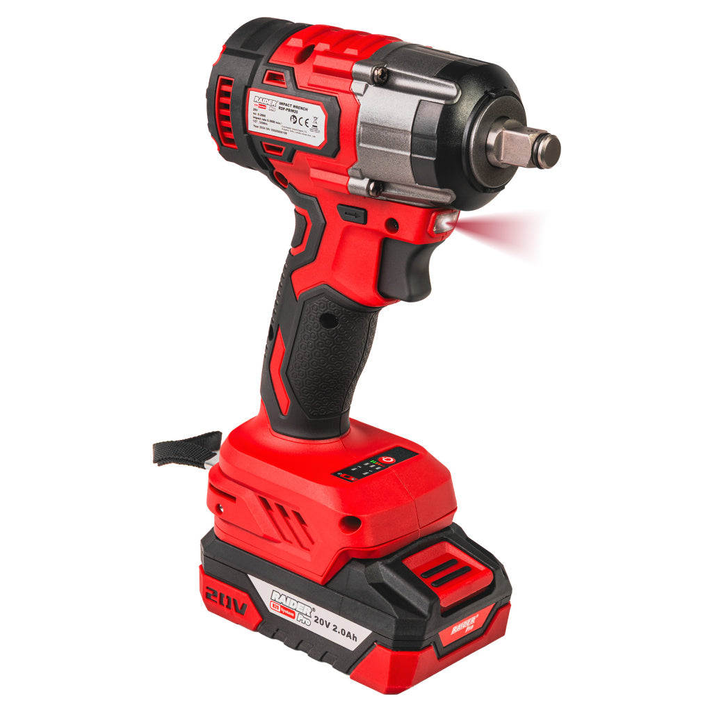 Raider R20 trusa bormasina polizor unghiular cheie impact si casti bluetooth cadou 20V 2x2.0Ah RDP R20 - O baterie, multe posibilitati!