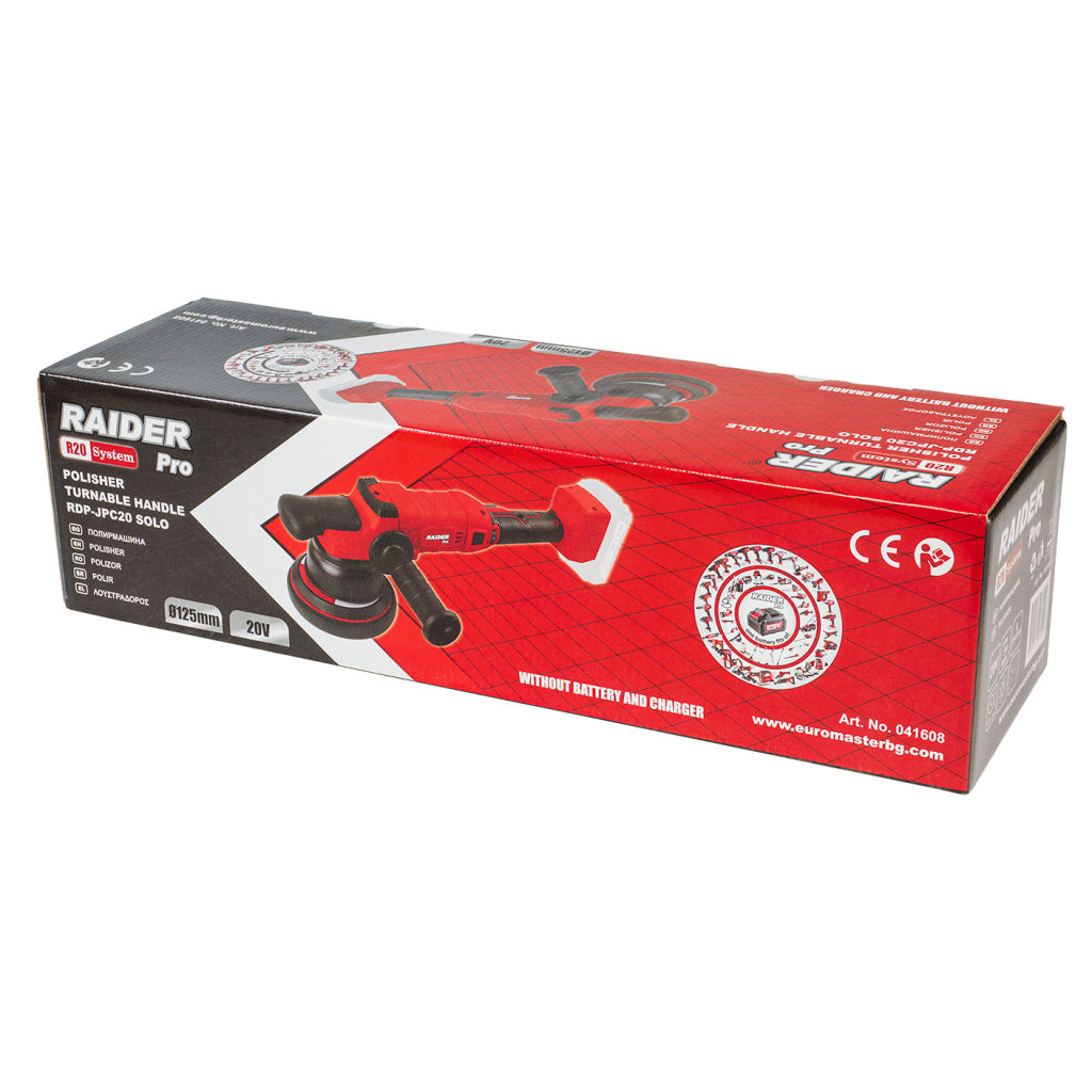Raider R20 Masina de polisat 20V Ø125mm maner pivotant SOLO RDP-JPC20 R20 - O baterie, multe posibilitati!