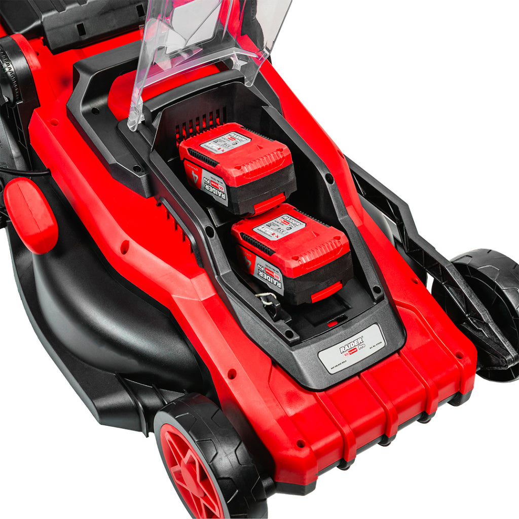 Raider R20 Masina tuns iarba brushless 40V 37cm 35L SOLO RDP-BCLM20 R20 - O baterie, multe posibilitati!