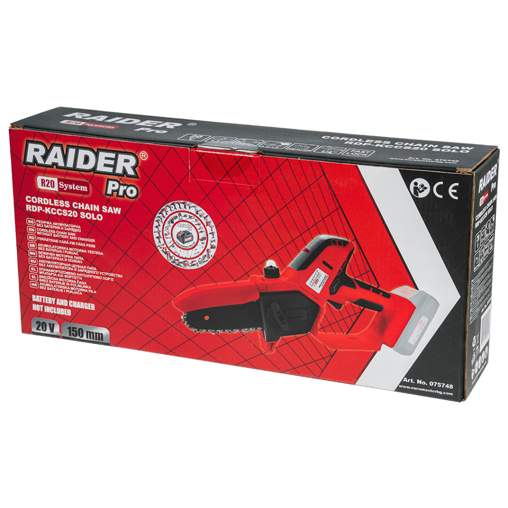 Raider R20 Fierastrau de gradina cu lant si lama 20V 150mm SOLO RDP-KCCS20 R20 - O baterie, multe posibilitati!